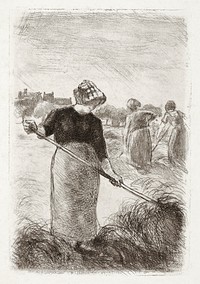 Women Tossing the Hay (1890, printed 1906) by Camille Pissarro. Original from The Art Institute of Chicago. Digitally enhanced by rawpixel.