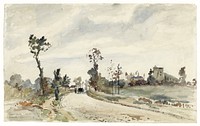 Louveciennes, Route de Saint-Germain (1871) by Camille Pissarro. Original from The Getty. Digitally enhanced by rawpixel.