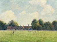 Hampton Court Green (1891) by Camille Pissarro. Original from The National Gallery of Art. Digitally enhanced by rawpixel.