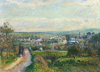 View of Saint-Ouen-l’Aumône (ca. 1876) by Camille Pissarro. Original from The National Gallery of Art. Digitally enhanced by rawpixel.