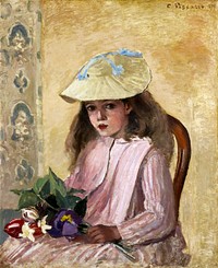 Portrait of the Artist’s Daughter (1872) by Camille Pissarro. Original from Yale University Art Gallery. Digitally enhanced by rawpixel.