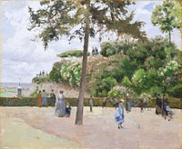 The Public Garden at Pontoise (1874) by Camille Pissarro. Original from The MET museum. Digitally enhanced by rawpixel.