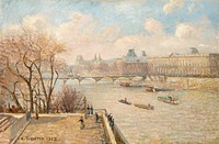 The Louvre from the Pont Neuf (1902) painting in high resolution by Camille Pissarro Original from the Sterling and Francine Clark Art Institute. Digitally enhanced by rawpixel.