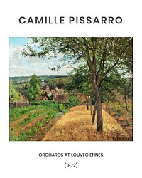 Camille Pissarro art print, famous painting of Orchards at Louveciennes wall poster