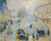 Boulevard Rochechouart (1880) painting in high resolution by Camille Pissarro. Original from the Sterling and Francine Clark Art Institute. Digitally enhanced by rawpixel.