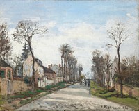 Versailles road, Louveciennes (1870) painting in high resolution by Camille Pissarro. Original from the Sterling and Francine Clark Art Institute. Digitally enhanced by rawpixel.