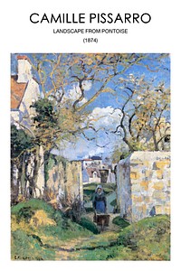 Camille Pissarro poster art print, famous painting of Landscape from Pontoise wall poster