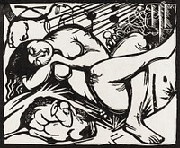 Sleeping Shepherdess (1912) print in high resolution by Franz Marc. Original from the National Gallery of Art. Digitally enhanced by rawpixel.