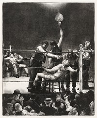 Between rounds, small, second stone (1923) in high resolution by George Wesley Bellows. Original from the Boston Public Library. Digitally enhanced by rawpixel.