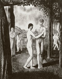 The lovers that passed him by (1923) print in high resolution by George Wesley Bellows. Original from the Boston Public Library. Digitally enhanced by rawpixel.