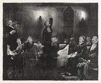 Prayer meeting, second stone (1916) print in high resolution by George Wesley Bellows. Original from the Boston Public Library. Digitally enhanced by rawpixel.