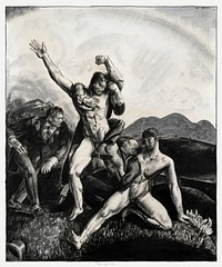 The battle (1922&ndash;1923) drawing in high resolution by George Wesley Bellows. Original from the Boston Public Library. Digitally enhanced by rawpixel.