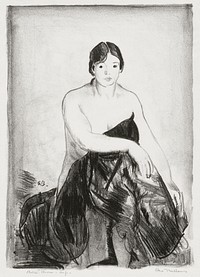 The Model, Second Stone (1882–1925) print in high resolution by George Wesley Bellows. Original from Smithsonian Institution. Digitally enhanced by rawpixel.