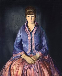 Emma in the Purple Dress (1919) painting in high resolution by George Wesley Bellows. Original from Los Angeles County Museum of Art. Digitally enhanced by rawpixel.
