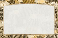 Rectangle gold frame on vintage sepia cactus background design element