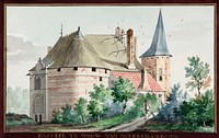 The castle in Wouw (1741) painting in high resolution by Aert Schouman. Original from The Rijksmuseum. Digitally enhanced by rawpixel.