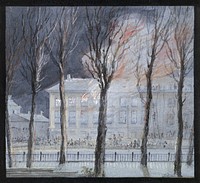 The fire in the house of the French Ambassador in The Hague, March 27, 1782 (1782) painting in high resolution by Aert Schouman. Original from the Rijksmuseum. Digitally enhanced by rawpixel.