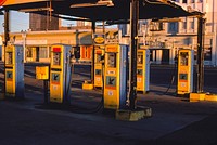 Golden Eagle gas pumps, 8th & Market Streets, San Diego, California (1977) photography in high resolution by John Margolies. Original from the Library of Congress. Digitally enhanced by rawpixel.