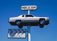Cadillac Ranch food & fuel sign, Route 95, Winchester, Idaho (2004) photography in high resolution by John Margolies. Original from the Library of Congress. Digitally enhanced by rawpixel.