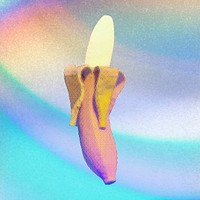 Halftone psd banana peel, remixed from artworks by John Margolies
