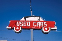 Vince Kolb Auto Sales sign, Jefferson City, Missouri (1988) photography in high resolution by John Margolies. Original from the Library of Congress. Digitally enhanced by rawpixel.