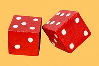 Vintage red dice psd, remixed from artworks by John Margolies