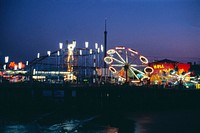 Steeplechase Pier night, Atlantic City, New Jersey (1978) photography in high resolution by John Margolies. Original from the Library of Congress. Digitally enhanced by rawpixel.