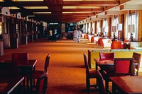 Grossinger's lobby corridor, Liberty, New York (1977) photography in high resolution by John Margolies. Original from the Library of Congress. Digitally enhanced by rawpixel.