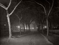 An Icy Night, New York (1898) by Alfred Stieglitz. Original from The Art Institute of Chicago. Digitally enhanced by rawpixel.