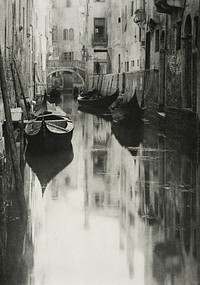 A Venetian Canal (1894) by <a href="https://www.rawpixel.com/search/Alfred%20Stieglitz?sort=curated&amp;page=1&amp;topic_group=_my_topics">Alfred Stieglitz</a>. Original from The Art Institute of Chicago. Digitally enhanced by rawpixel.