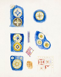 Sketchbook of Byzantine and Romanesque Decoration (1887–1894) drawing in high resolution by Sir Edward Burne–Jones. Original from Birmingham Museum and Art Gallery. Digitally enhanced by rawpixel.