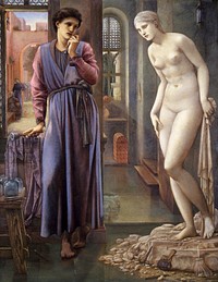 Pygmalion and the Image - The Hand Refrains (1878) painting in high resolution by Sir Edward Burne–Jones. Original from Birmingham Museum and Art Gallery. Digitally enhanced by rawpixel.