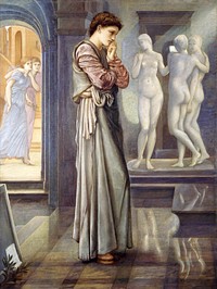 Pygmalion and the Image - The Heart Desires (1878) painting in high resolution by Sir Edward Burne&ndash;Jones. Original from Birmingham Museum and Art Gallery. Digitally enhanced by rawpixel.