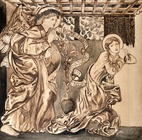 The Annunciation print in high resolution by Sir Edward Burne&ndash;Jones. Original from Birmingham Museum and Art Gallery. Digitally enhanced by rawpixel.