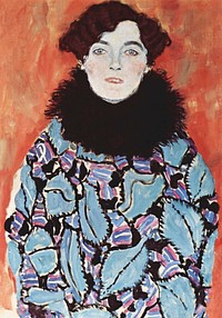 Gustav Klimt's Portrait of Johanna Staude (1917-1918) famous painting. Original from Wikimedia Commons. Digitally enhanced by rawpixel.