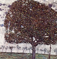 Gustav Klimt's Der Apfelbaum (1916) famous painting. Original from Wikimedia Commons. Digitally enhanced by rawpixel.