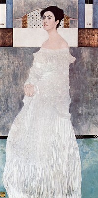 Gustav Klimt's Portrait of Margaret Stonborough-Wittgenstein (1905) famous painting. Original from Wikimedia Commons. Digitally enhanced by rawpixel.