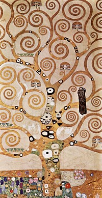 Gustav Klimt's L'Arbre de Vie (1905-1909) famous painting. Original from Wikimedia Commons. Digitally enhanced by rawpixel.