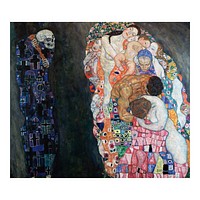 Gustav Klimt art print, Death and Life art print famous painting (1910-1915). Original from Wikimedia Commons. Digitally enhanced by rawpixel.