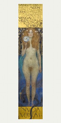 Gustav Klimt's Nuda Veritas (1899) famous painting. Original from Wikimedia Commons. Digitally enhanced by rawpixel.