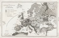 Geology, The Principal Features of Europe Geological.  Digitally enhanced from our own original edition of A history of the earth and animated nature (1820) by Oliver Goldsmith (1730-1774).