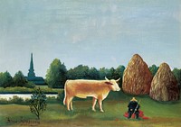 Henri Rousseau's Scene in Bagneux on the Outskirts of Paris (1909) famous painting. Original from Wikimedia Commons. Digitally enhanced by rawpixel.