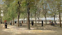Vincent van Gogh's Terrace in the Luxembourg Gardens (1886) famous painting. Original from the Sterling and Francine Clark Art Institute. Digitally enhanced by rawpixel.