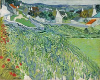 Vincent van Gogh's Vineyards at Auvers (1890) famous landscape painting. Original from the Saint Louis Art Museum. Digitally enhanced by rawpixel.