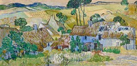 Vincent van Gogh's Farms near Auvers (1890) famous landscape painting. Original from Wikimedia Commons. Digitally enhanced by rawpixel.