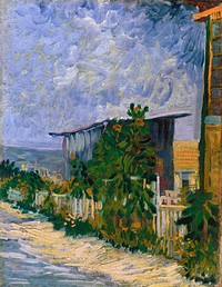 Vincent van Gogh's Shelter on Montmartre (1887) famous painting. Original from Wikimedia Commons. Digitally enhanced by rawpixel.