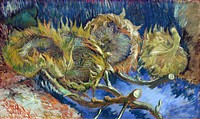 Vincent van Gogh's Four Withered Sunflowers (1887) famous painting. Original from Wikimedia Commons. Digitally enhanced by rawpixel.