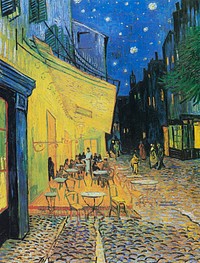 Vincent van Gogh's Caf&eacute; Terrace at Night (1888) famous painting. Original from Wikimedia Commons. Digitally enhanced by rawpixel.