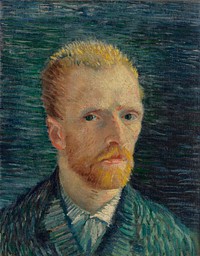 Vincent van Gogh's Self-Portrait (1887) famous painting. Original from Wikimedia Commons. Digitally enhanced by rawpixel.