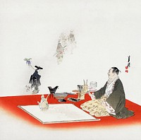 Painted figures come to life (1900&ndash;1910) print in high resolution by Ogata Gekko.